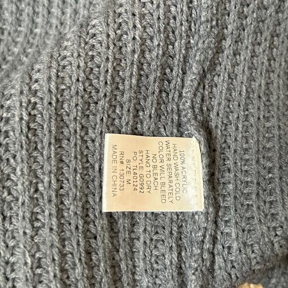 Umgee cardigan sweater tasseled sleeves & hem steel green open front SZ MD - Picture 6 of 9